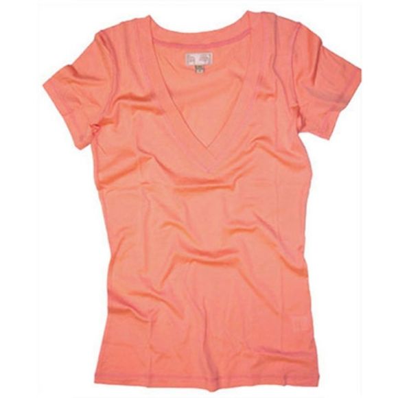Park Vogel Short Sleeve V-Neck Tee Papaya - Picture 1 of 4